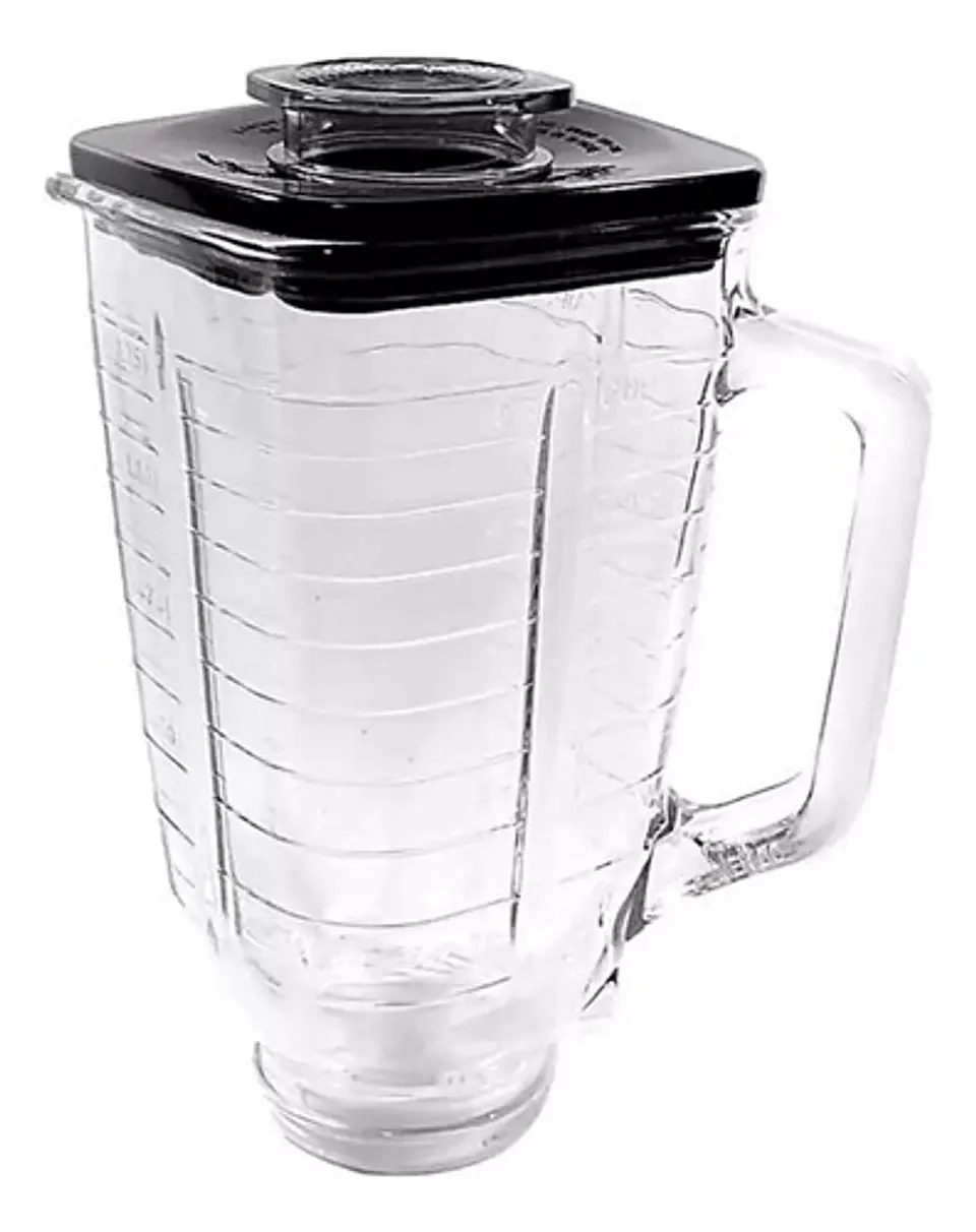 Vaso Vidrio Cuadrado Juguera Licuadora Oster Y Tapa Original 3