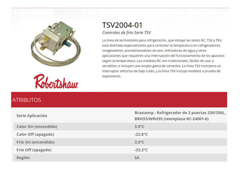 Termostato Refrigerador Whirlpool Robertshaw De 2 Puertas 3