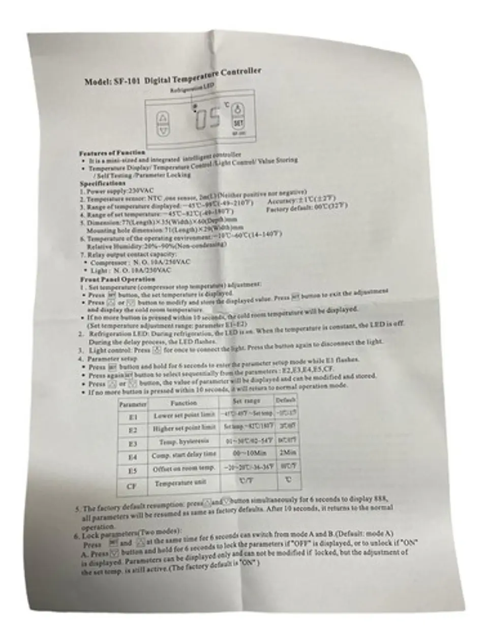 Termostato Digital Controlador Sf101 (1 Sonda) 4