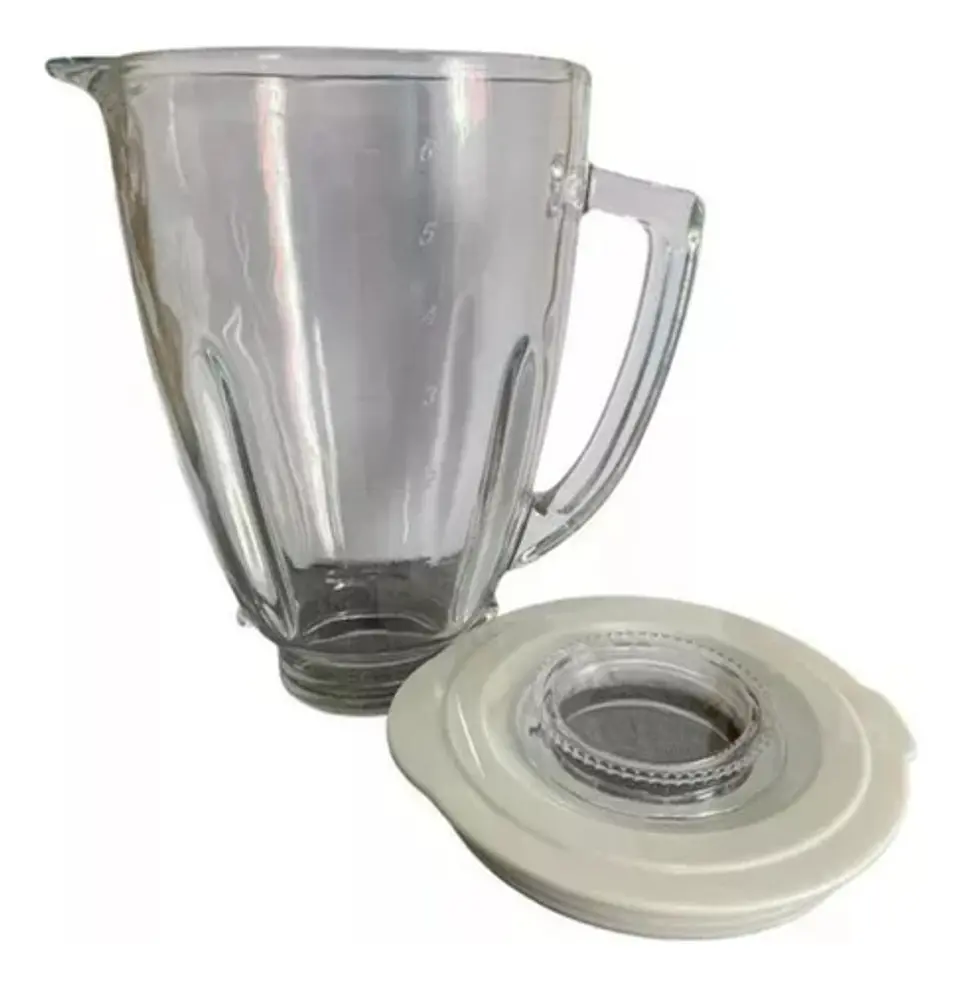 Vaso De Vidrio Con Tapa Para Juguera Redondo Oster Blstmg 2