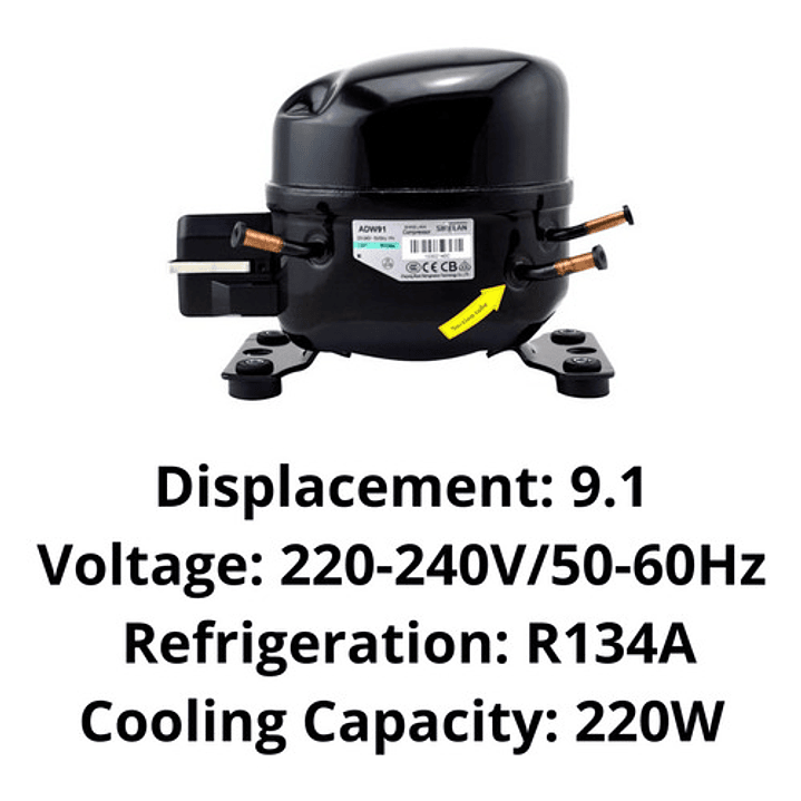 Motocompresor Adw91 1/4 Hp R134-a 2