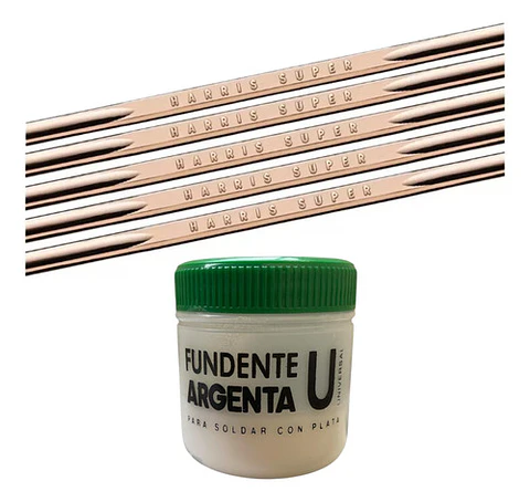 Soldaduras Super Harris Pack 5 Unidades + Fundente De 50gr
