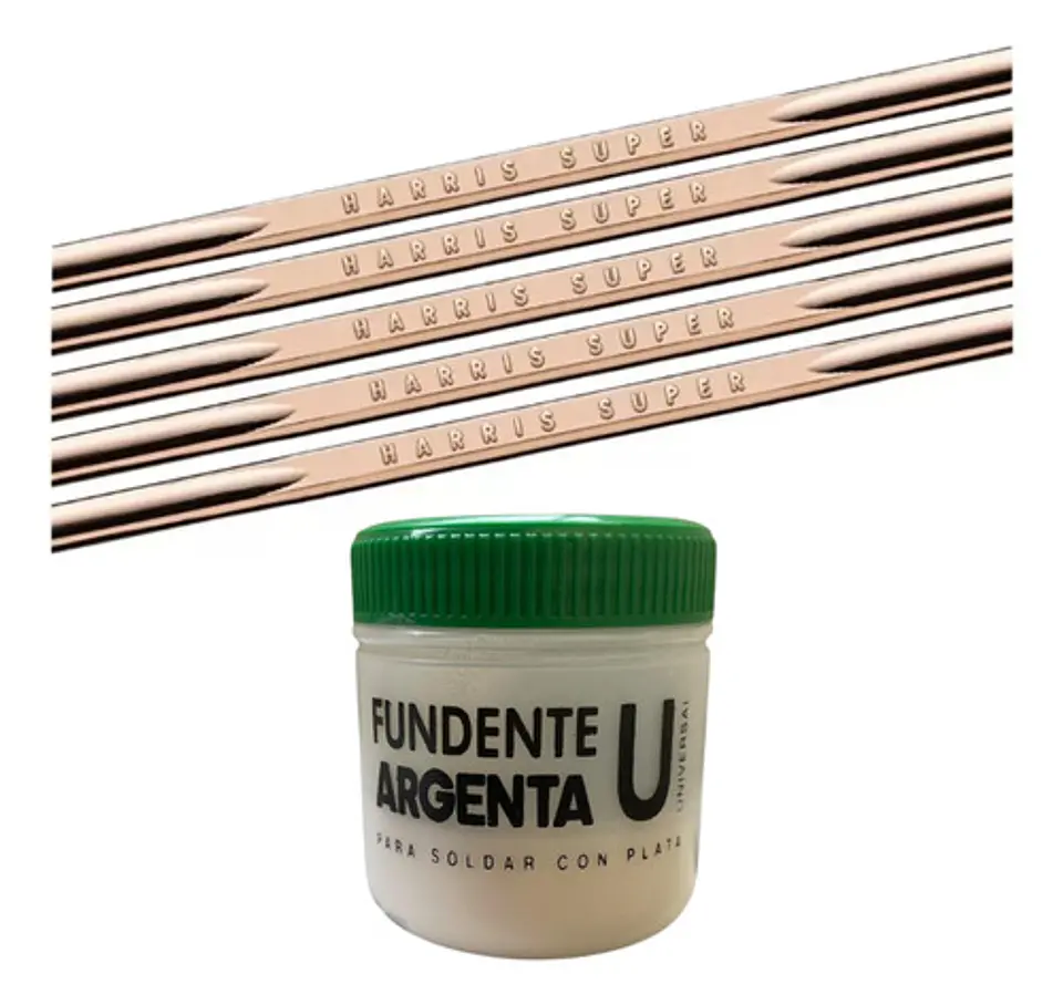 Soldaduras Super Harris Pack 5 Unidades + Fundente De 50gr 1