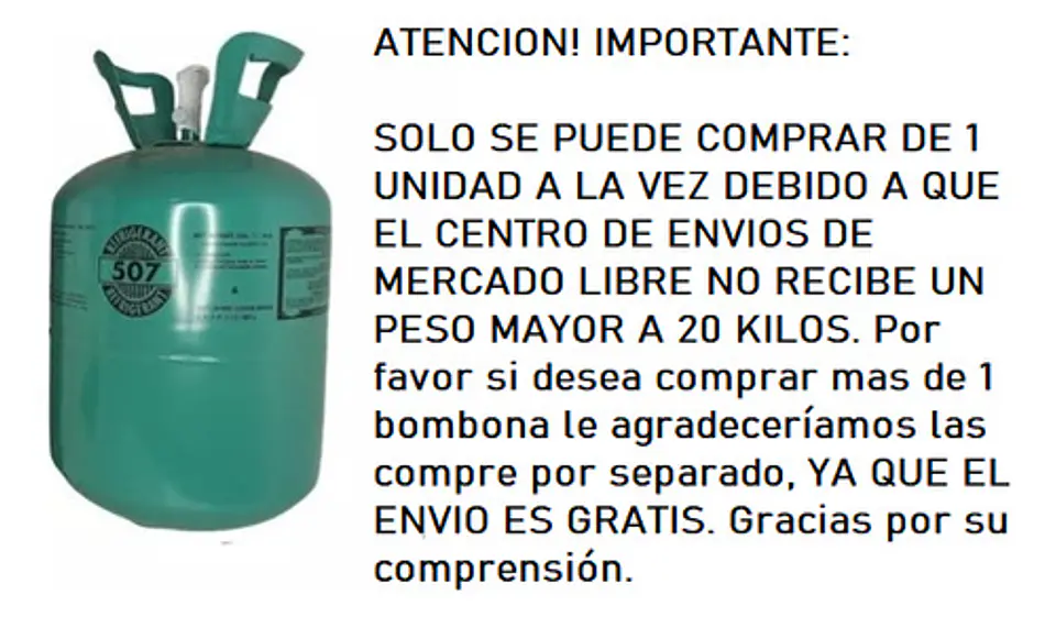 Bombona Refrigerante R507 De 11.3 Kg 2