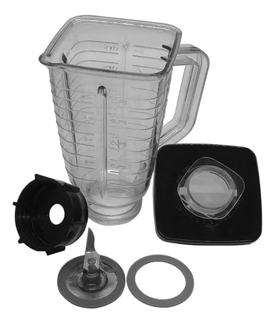 Vaso De Vidrio 1.25 Cuchilla Goma Portavaso Y Tapa Paraoster 1