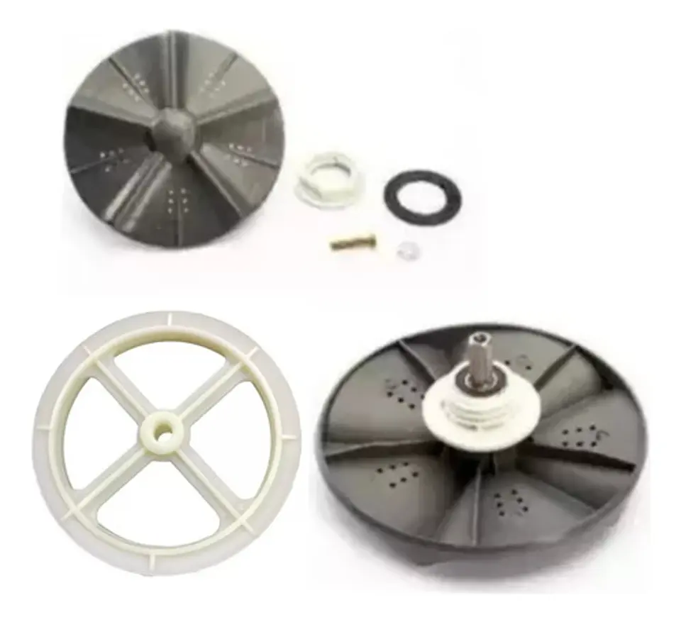Polea Plastica Para Lavadora Fensa Redonda + Portadescanso  2
