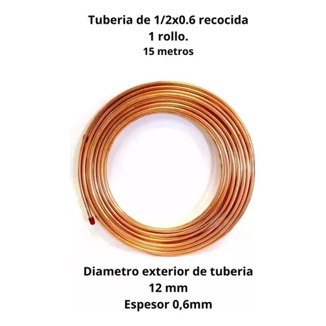 Tubería O Cañeria De Cobre Recocida Flexible 1/2 15 Metros 2