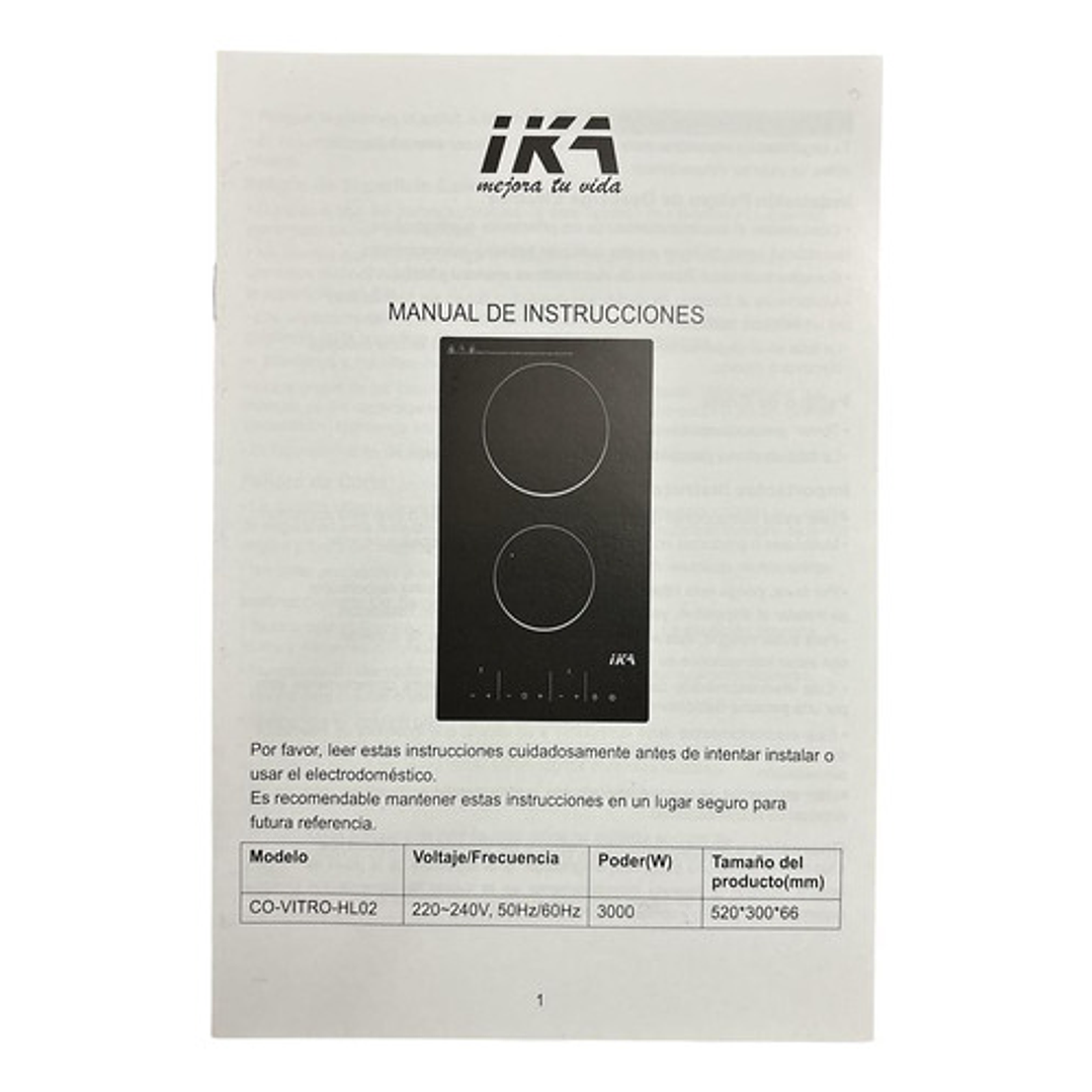 Encimera 2 Platos Electrica Para Sobremesa O Empotrar Ika 6