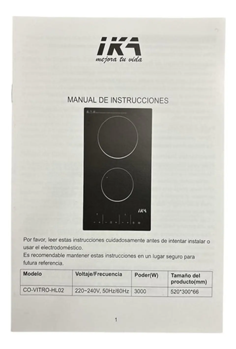 Encimera 2 Platos Electrica Para Sobremesa O Empotrar Ika 6