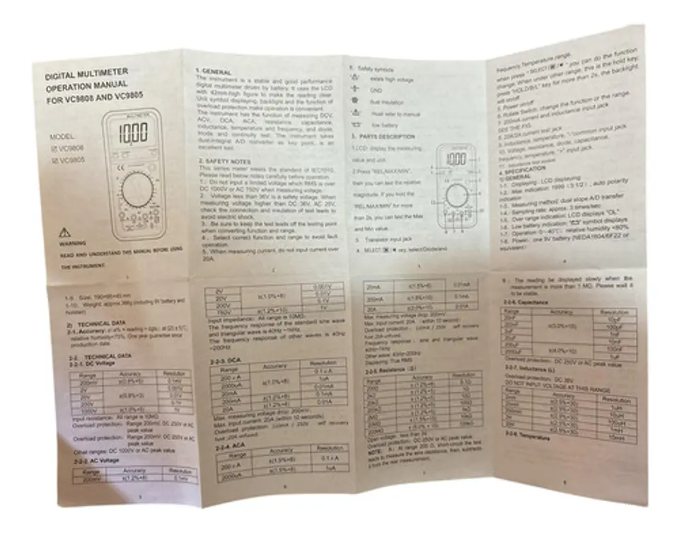 Multitester De Medicion Vc9808 4