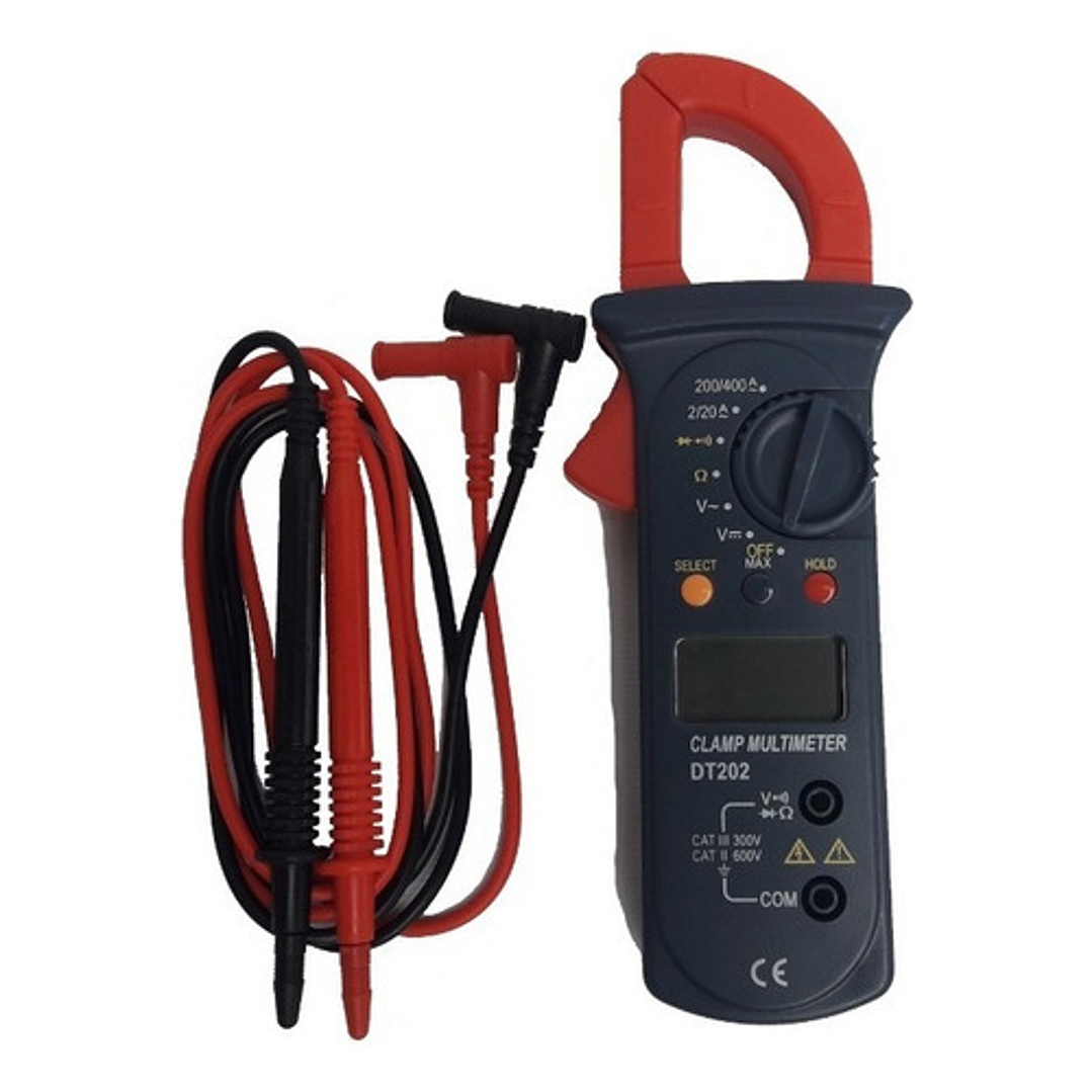 Pinza Amperimétrica Digital Dt202 400a 2