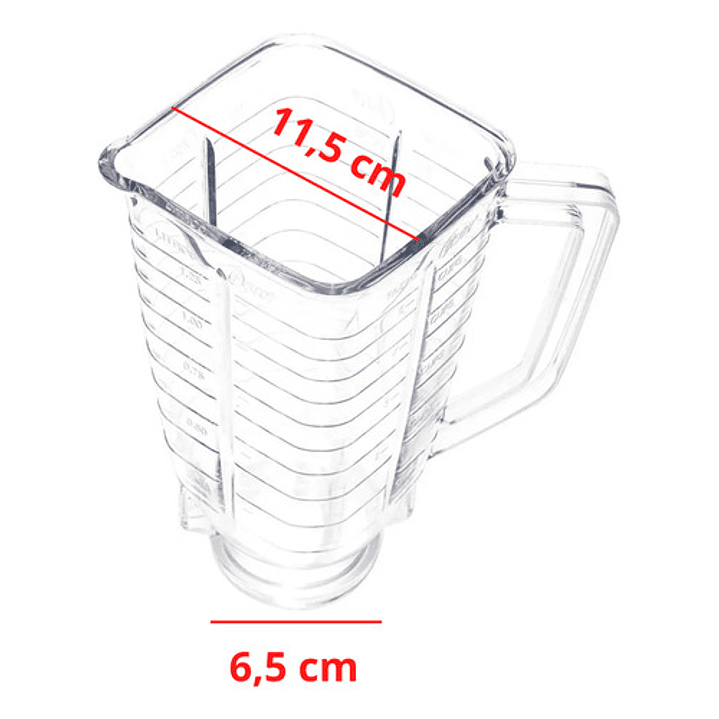 Vaso Plastico Cuadrado Con Tapa Para Licuadora Oster 1.25 2