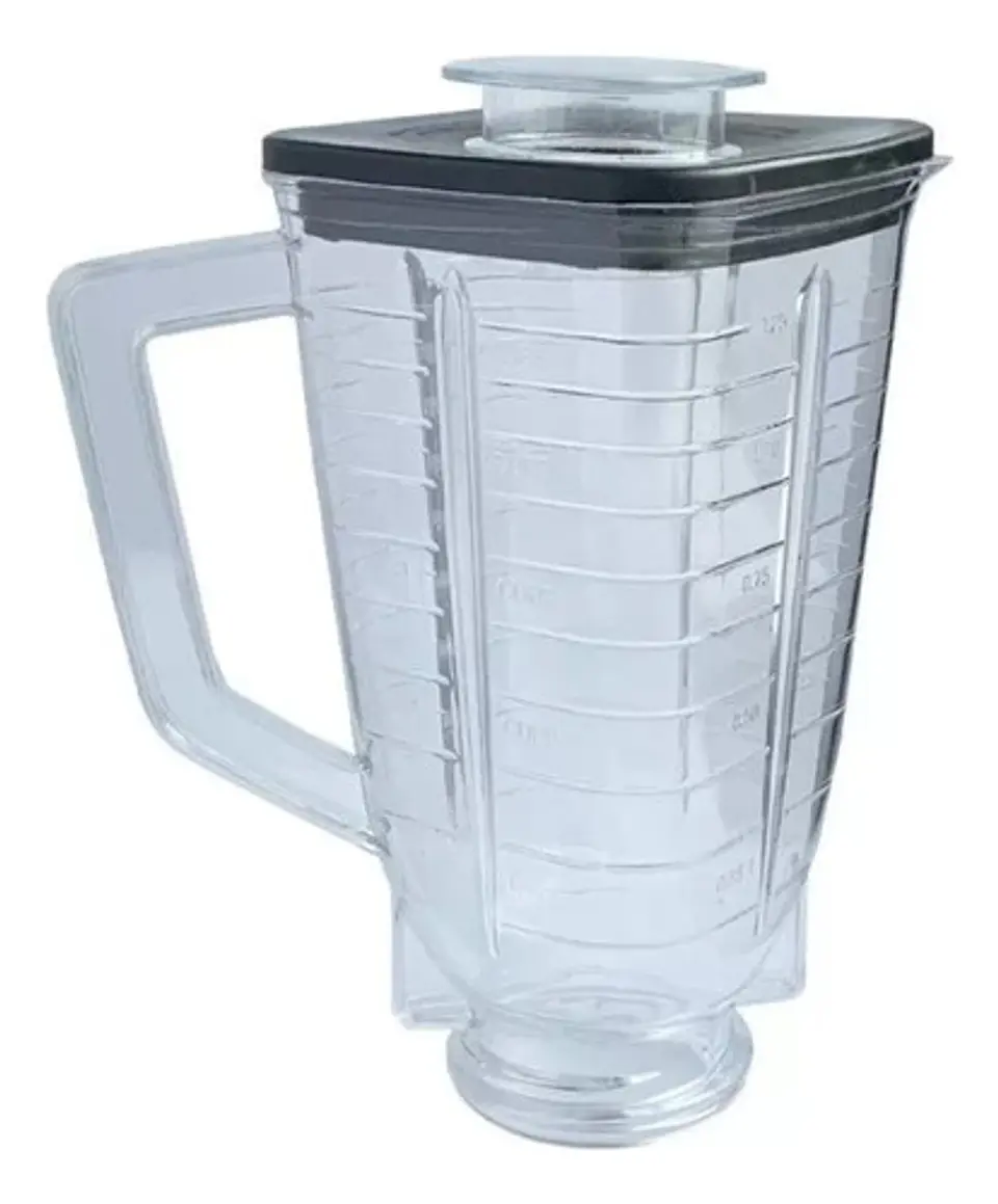 Vaso Plastico Cuadrado Con Tapa Para Licuadora Oster 1.25 3