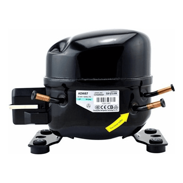 Compresor Heladera Sikelan Adw57 1/6 A 1/5 Hp R134 1