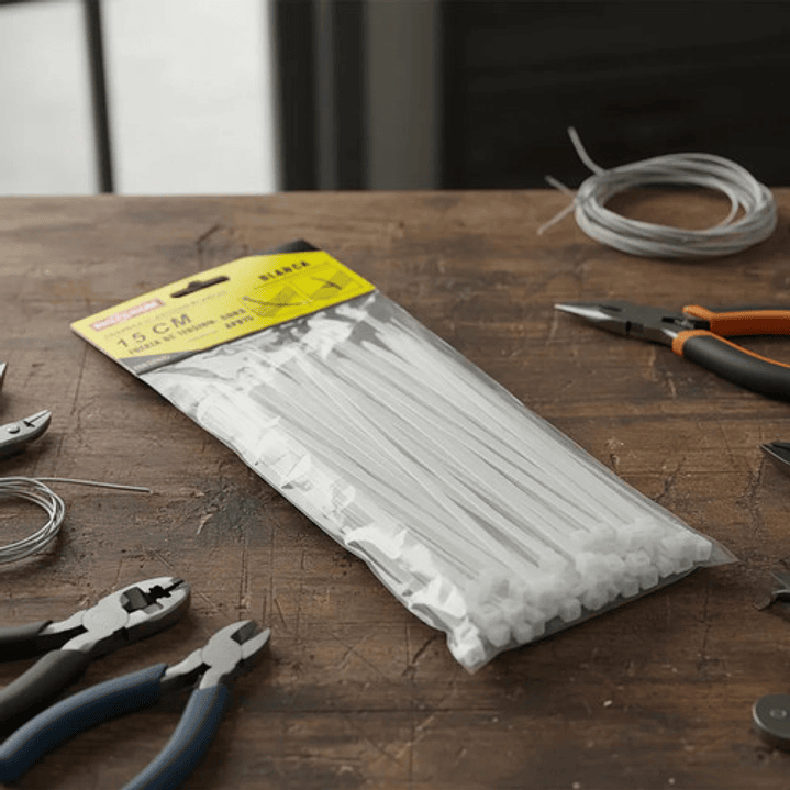 Amarras Plasticas Inoxcrom 15 Cm Bolsa De 100 Amarras Blanca 3