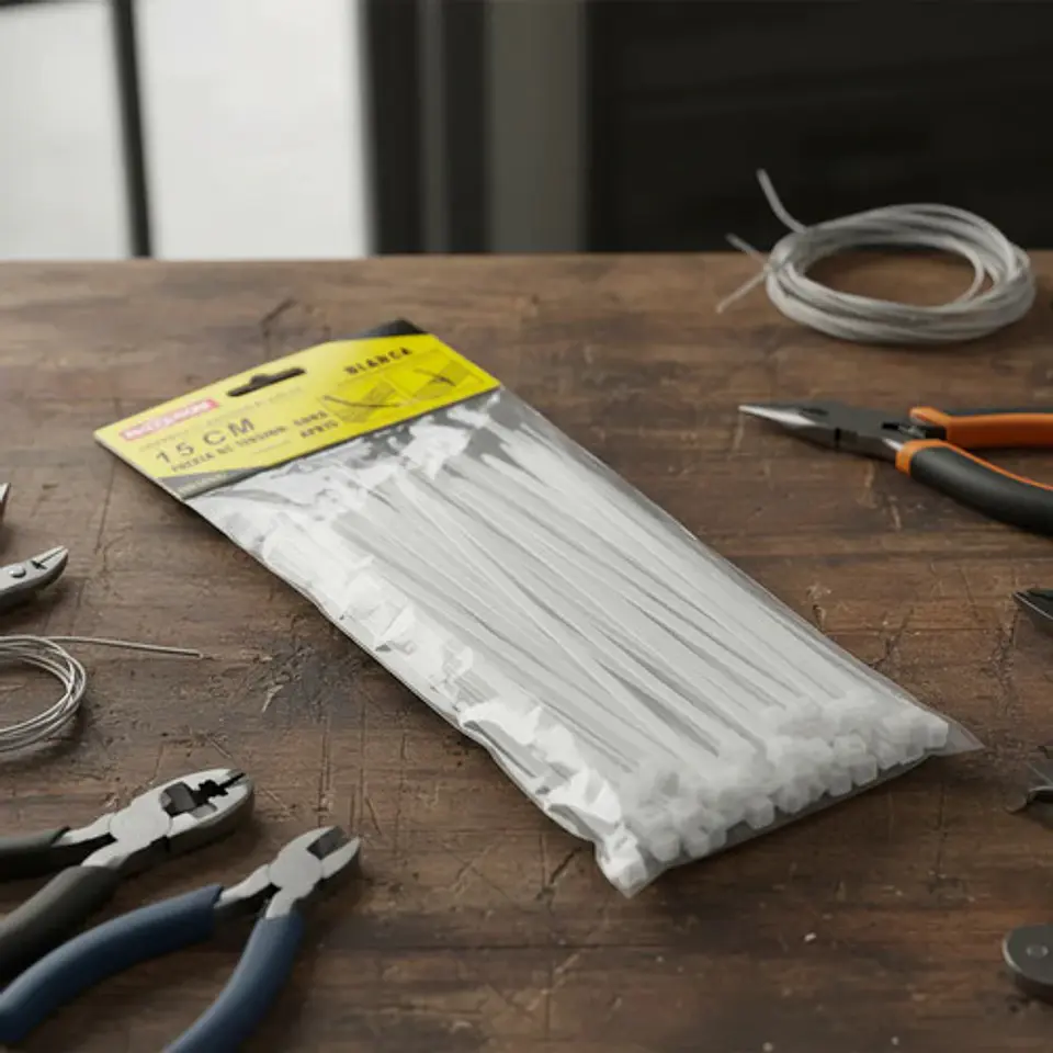 Amarras Plasticas Inoxcrom 15 Cm Bolsa De 100 Amarras Blanca 3