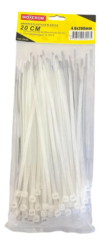 AMARRA CABLE BLANCA 380x4.8MM X BOLSA 100 UNIDADES