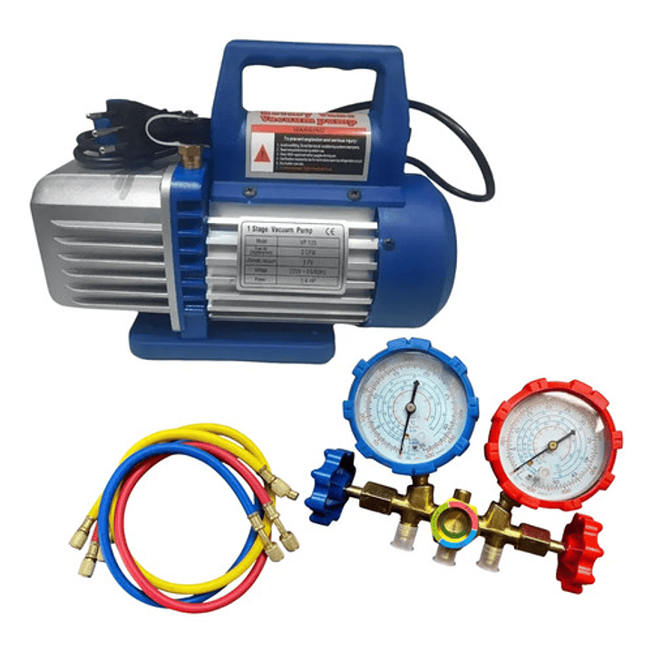 Bomba De Vacio 3 Cfm Vp125 + Manometro De Refrigeracion 1