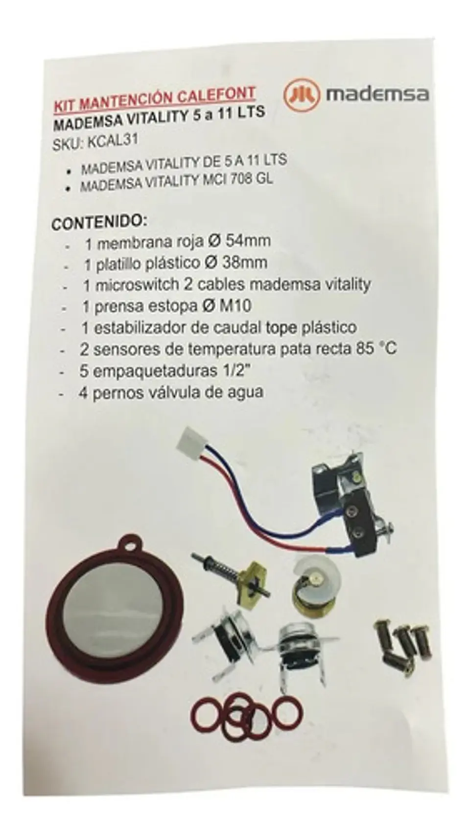 Kit De Mantencion Calefont Mademsa Vitality 5-11 Lts 2