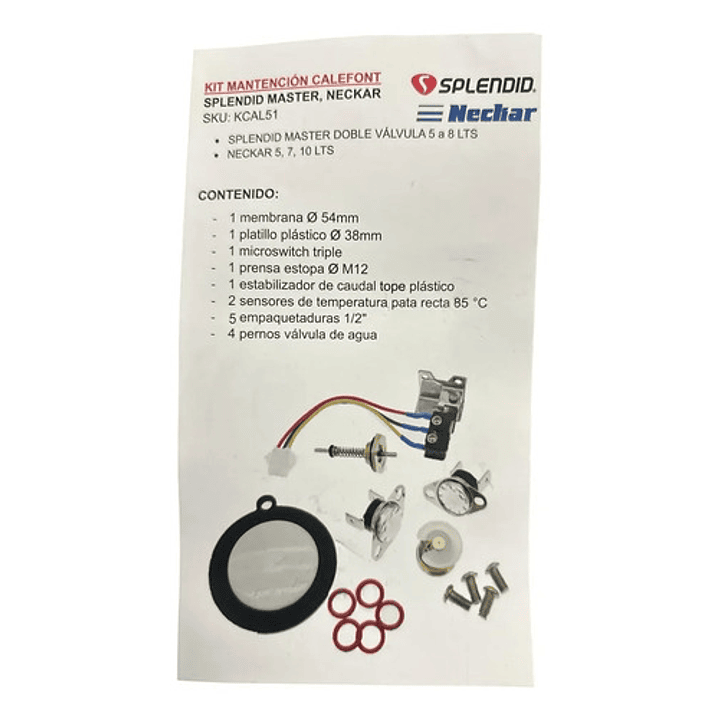 Kit De Mantencion Calefont Splendid Master, Neckar 3
