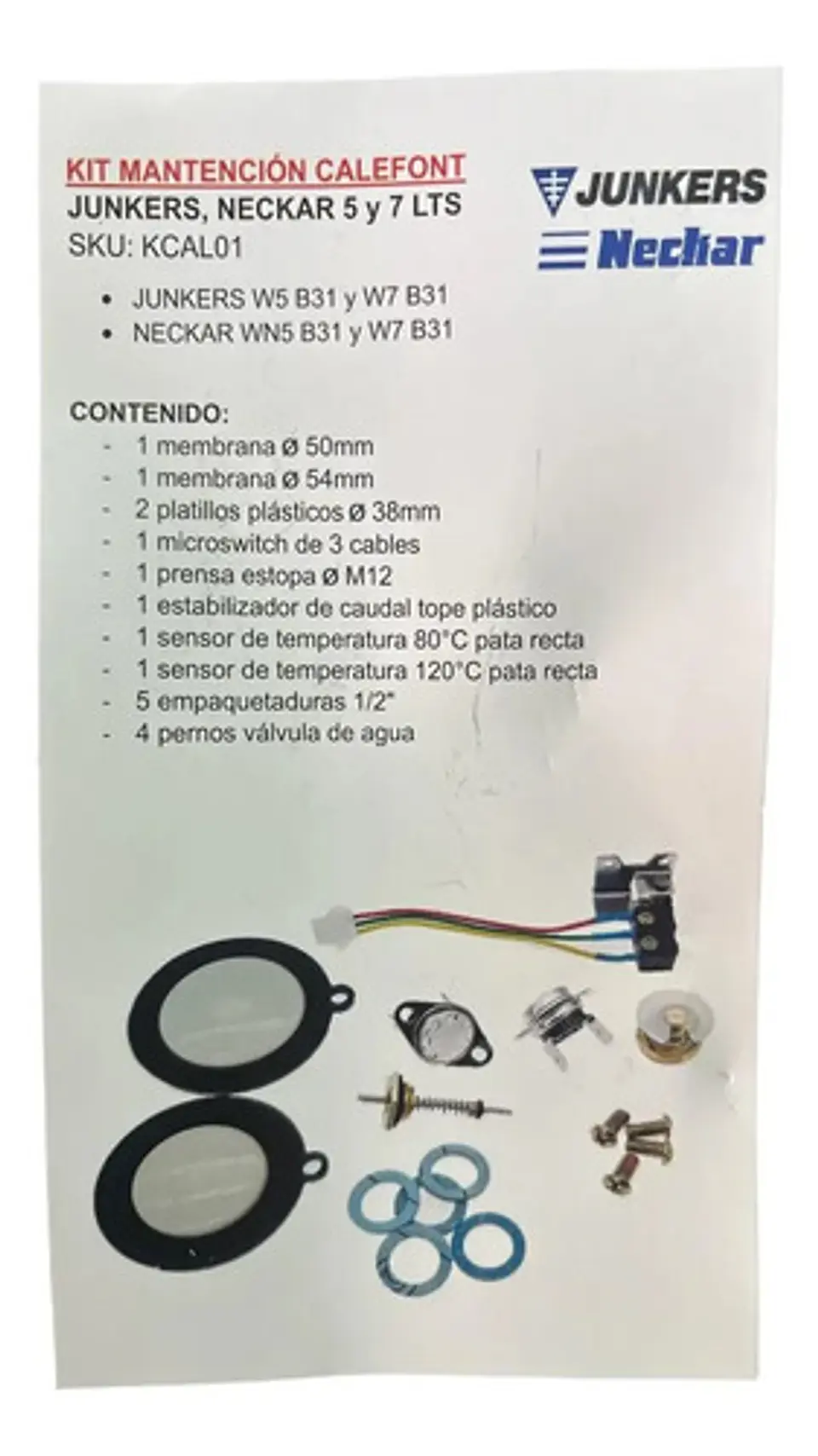 Kit De Mantencion Calefont Junkers, Neckar 5 A 7 Litros 3