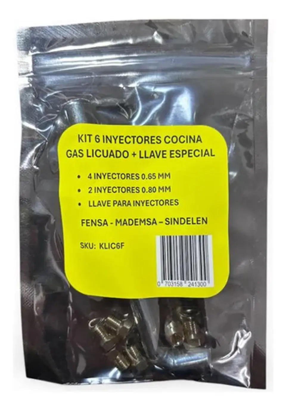 Inyectores + Llave Cocina Fensa,mademsa,sindelen Gas Licuado 4