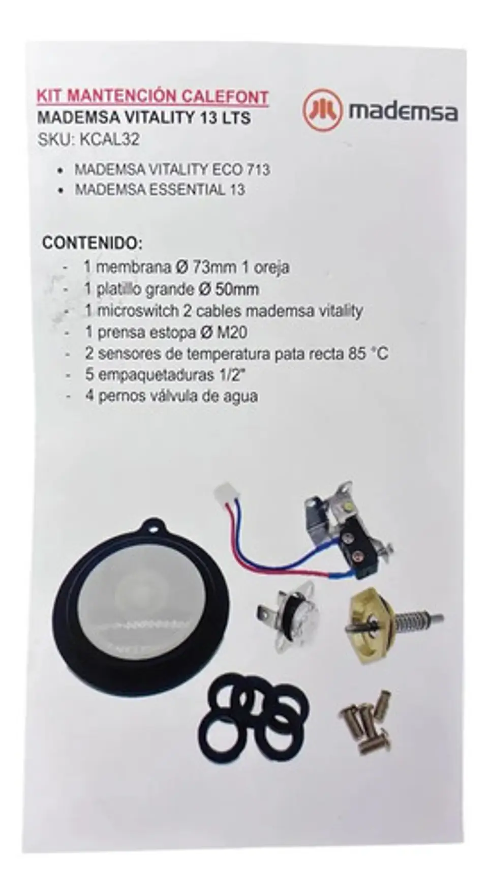 Kit De Mantencion Calefont Mademsa Vitality, Essential 13lts 3