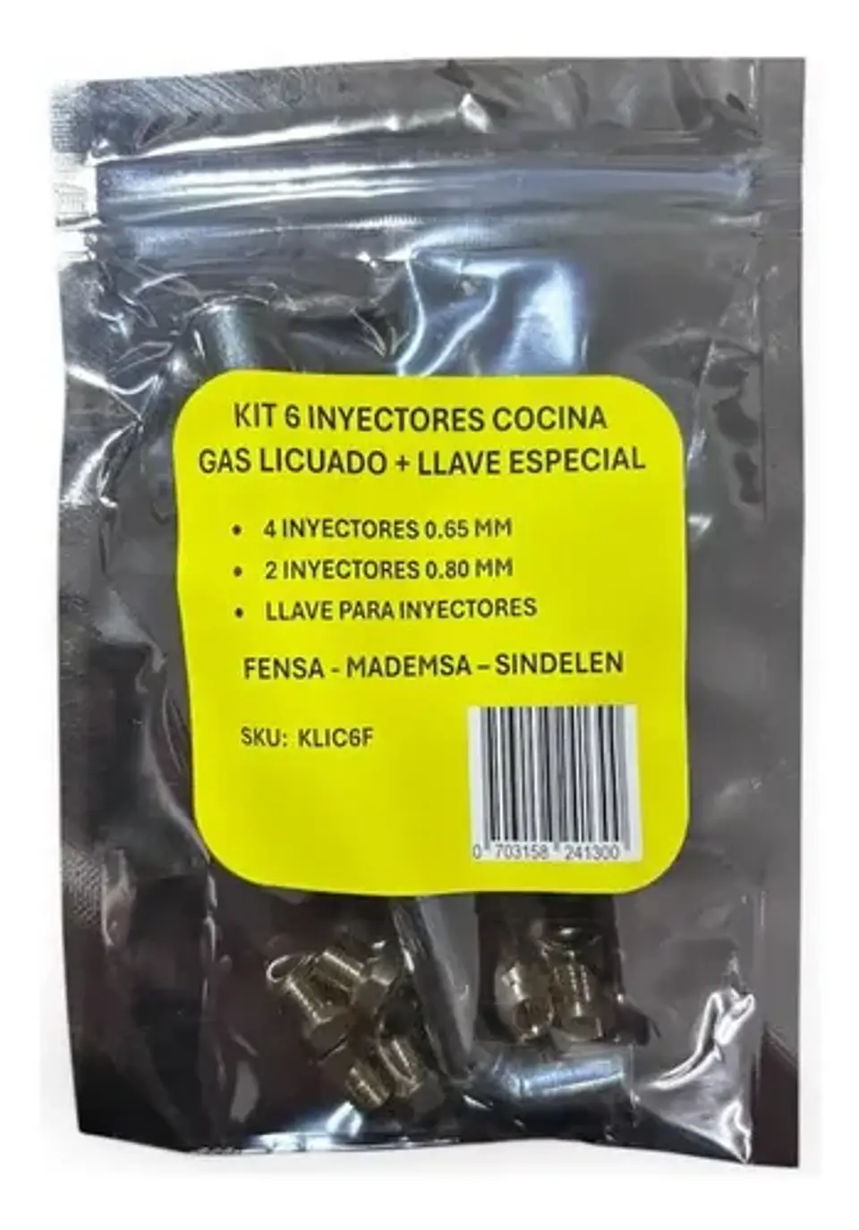Inyectores + Llave Cocina Fensa,mademsa,sindelen Gas Licuado 4