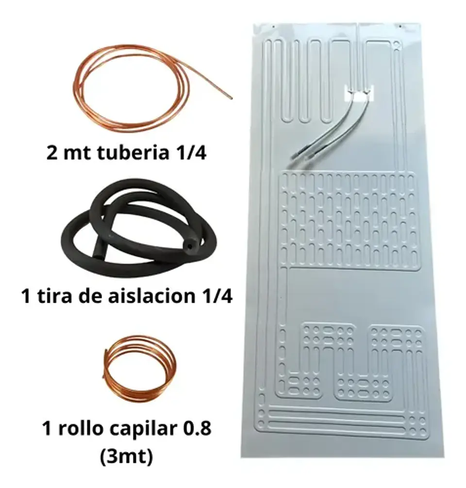 Placa Evaporadora 95x40/capilar0.8/2m Tuberia 1/4-aislacion 2