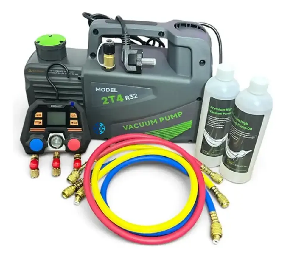 Kit De Bomba De Vacio 4 Cfm 2 Etapas R 32+manometro Digital 1
