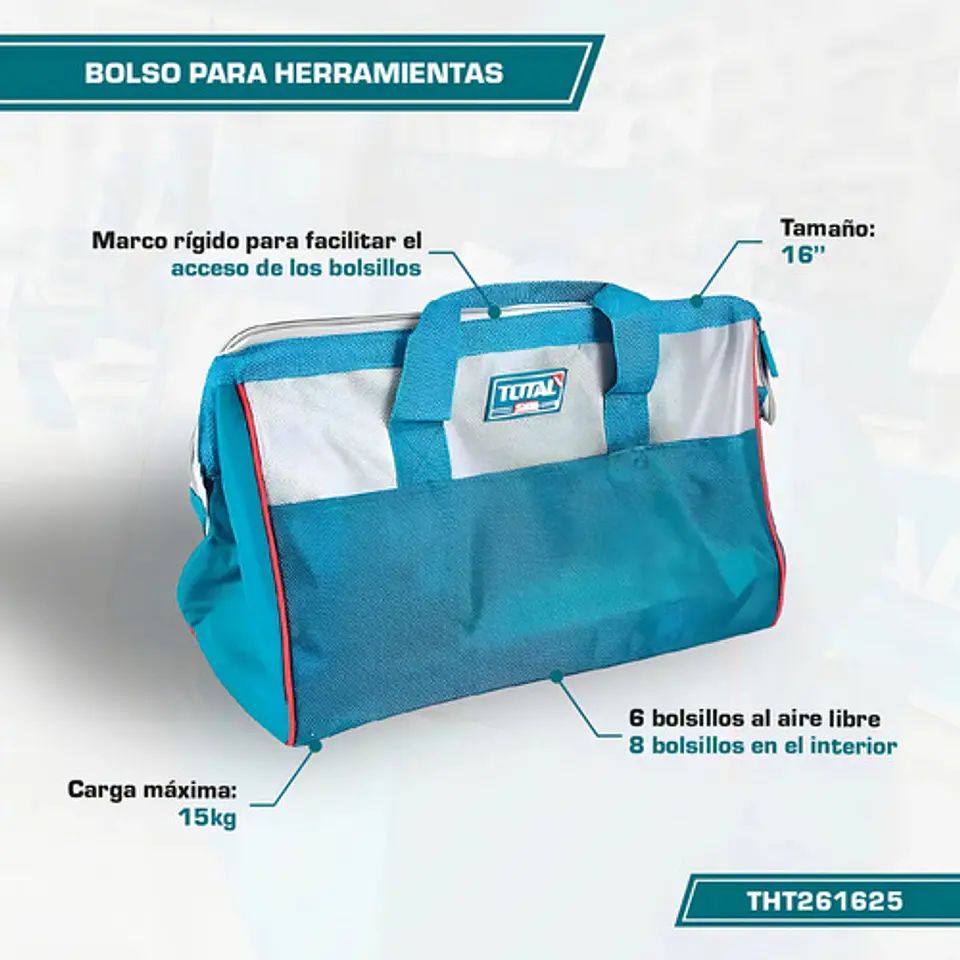 Bolso Bolsa De Herramienta 16 Pulgadas Total Tht261625 3
