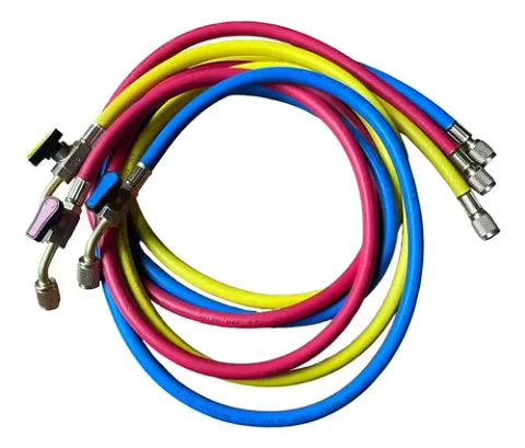 Mangueras Para Manometros Refrigeracion Con Llave 180cm 3uni