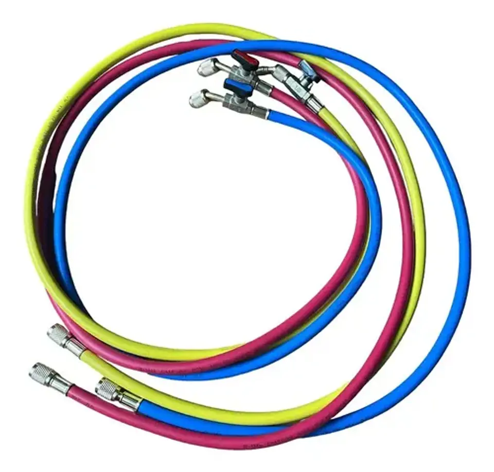 Mangueras Para Manometros Refrigeracion Con Llave 180cm 3uni 3