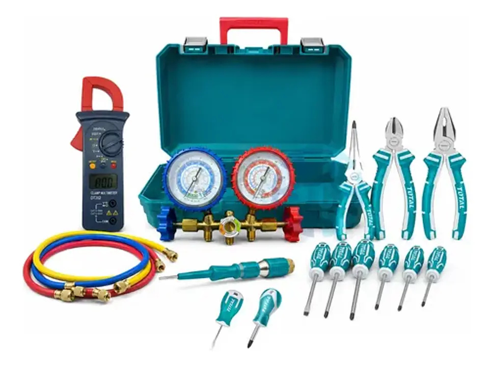 Kit De Manometro + Amperimetro Y Herramientas 1