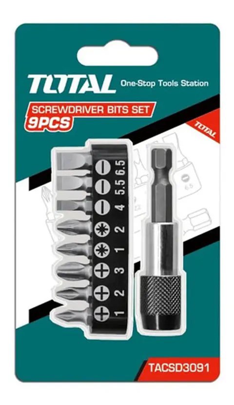 Set De Puntas Phillips 9pzas Total Tacsd3091