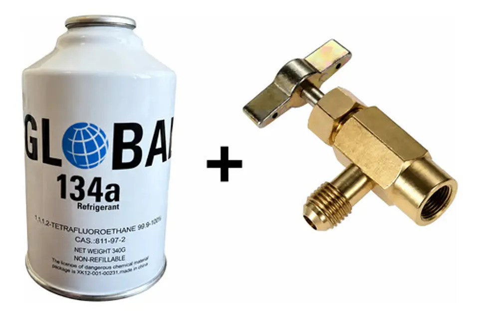 Botella R134-a 340 Gr Con Llave 1