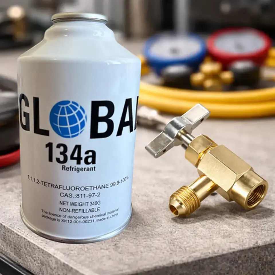 Botella R134-a 340 Gr Con Llave 2