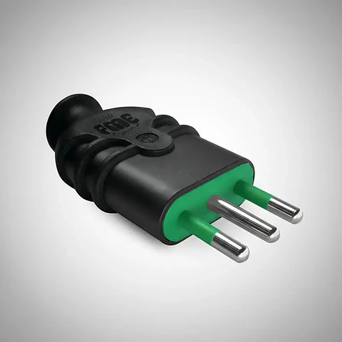 Enchufe Macho Volante 2p+t 10a Negro Fanton Certificado