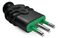 Enchufe Macho Volante 2p+t 10a Negro Fanton Certificado - Miniatura 3
