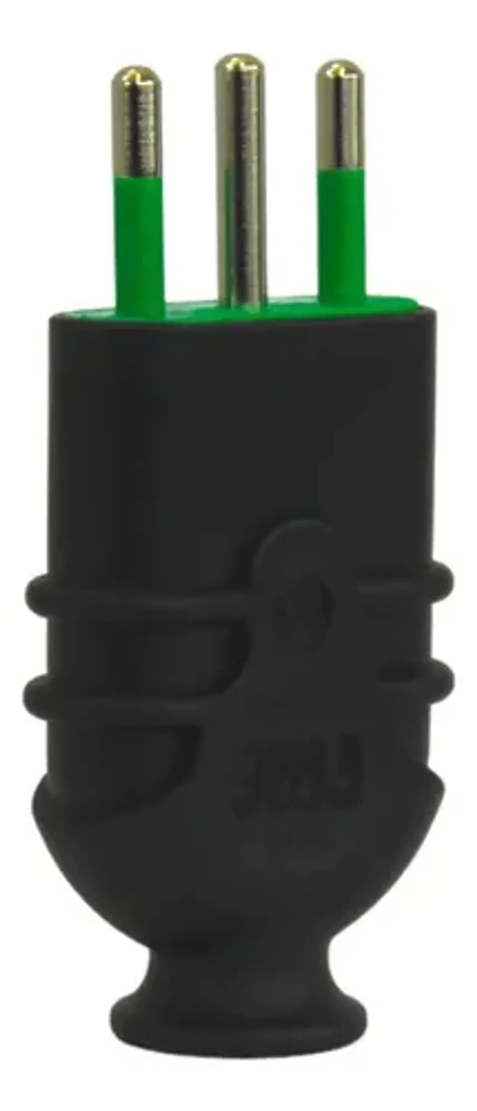 Enchufe Macho Volante 2p+t 10a Negro Fanton Certificado 4