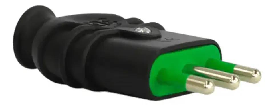 Enchufe Macho Volante 2p+t 10a Negro Fanton Certificado 5