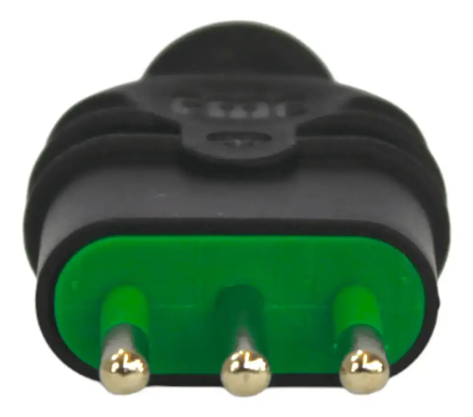 Enchufe Macho Volante 2p+t 10a Negro Fanton Certificado 6