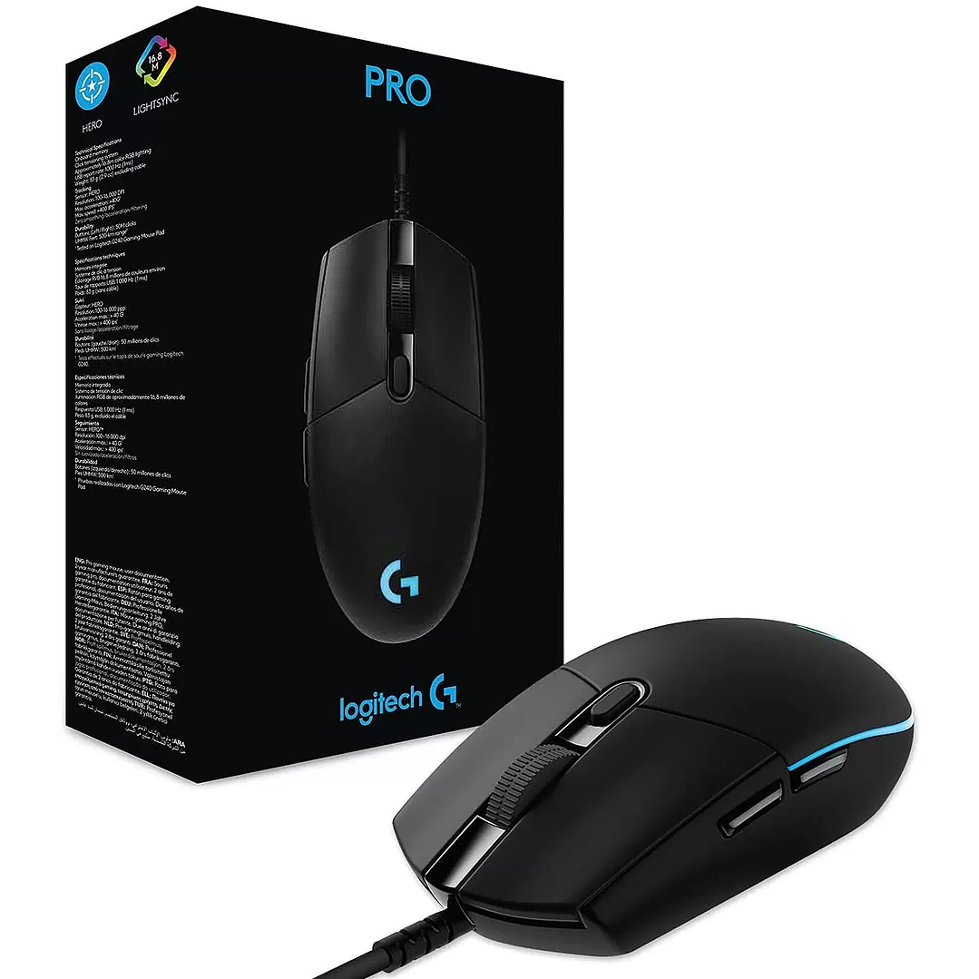 Mouse Gamer USB Logitech Serie G Pro Hero 16K Negro 4