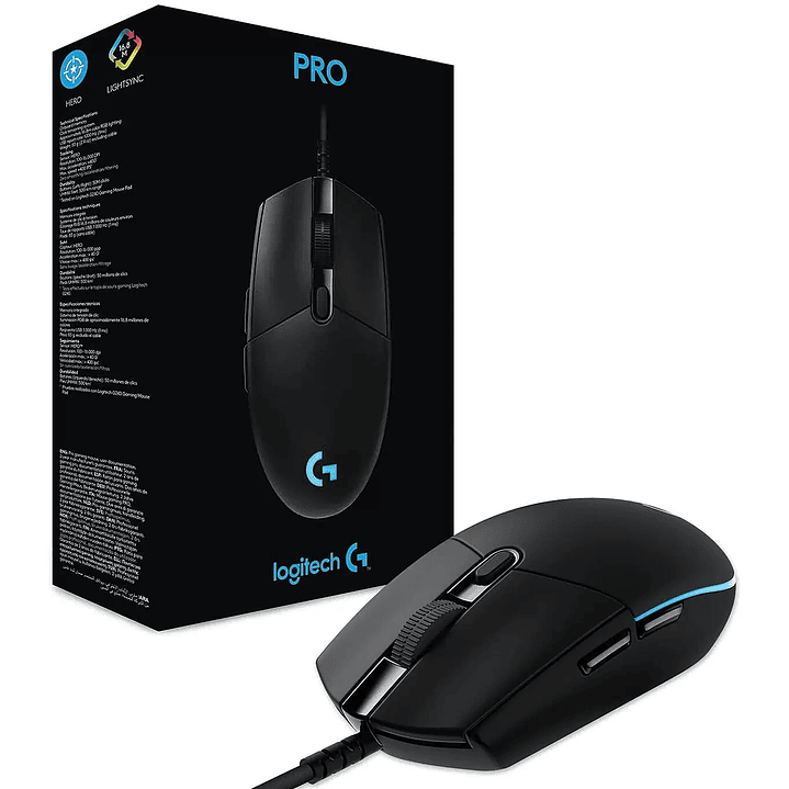 Mouse Gamer USB Logitech Serie G Pro Hero 16K Negro 4