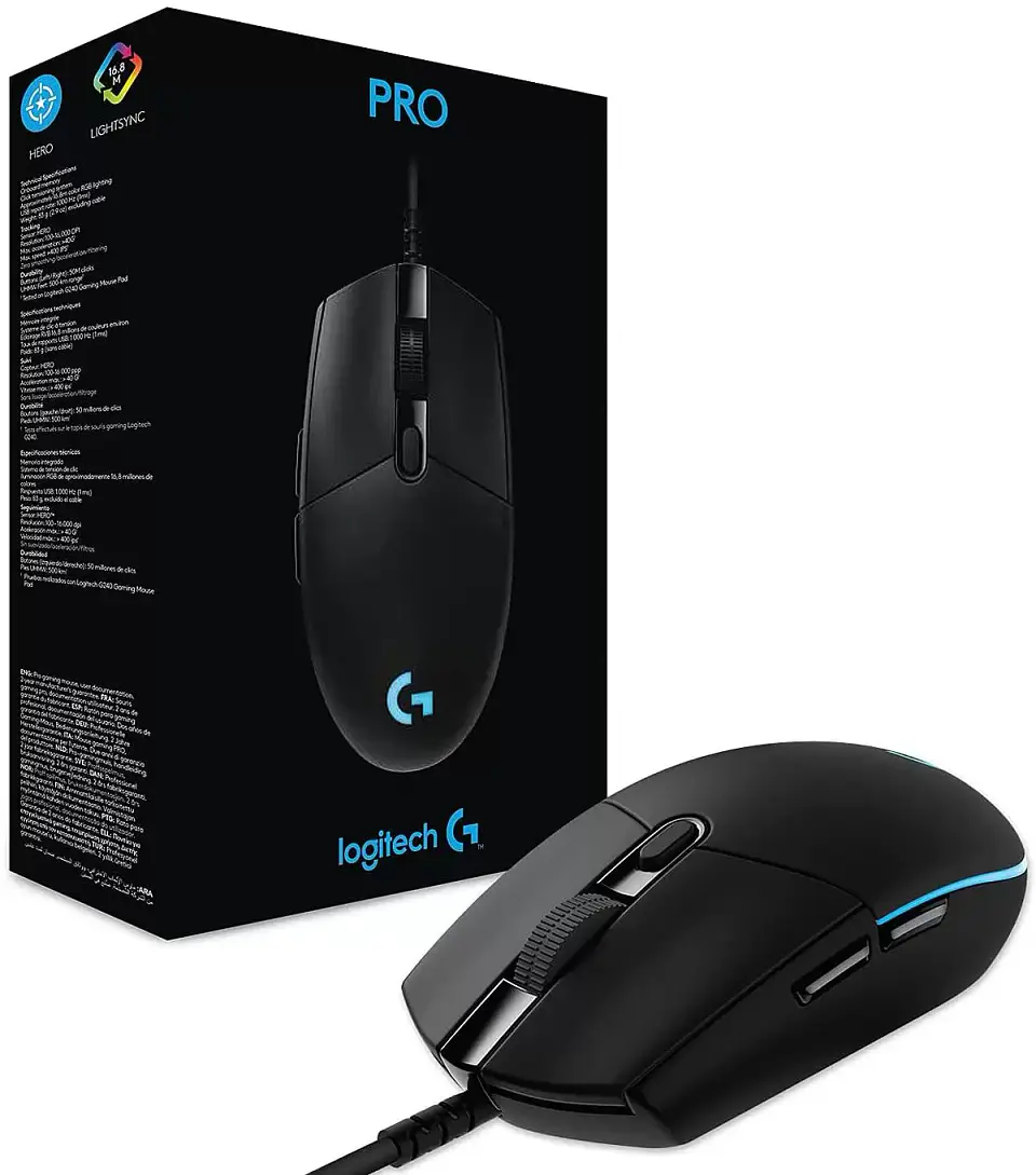 Mouse Gamer USB Logitech Serie G Pro Hero 16K Negro 4