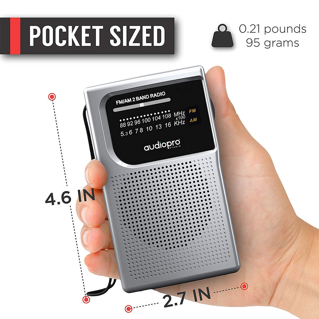 Radio Portátil de Bolsillo a Pilas AM-FM AudioPro AP02079 3