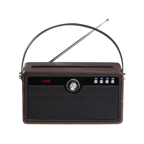 Parlante Portátil Recargable Bluetooth Tipo Retro Madera Audiolab BT9819