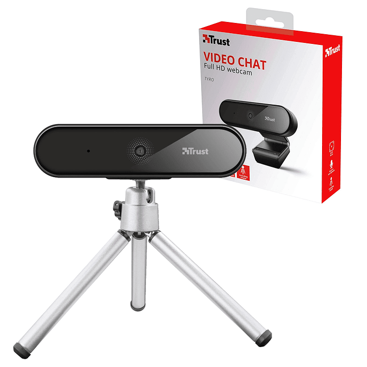 Web Cam Full HD con Auto Focus + Trípode Trust Tyro 3