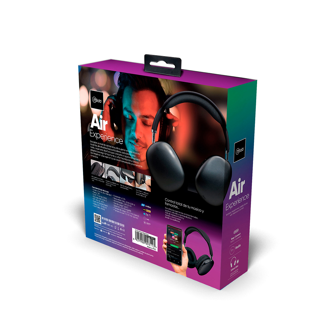Audífonos Over-Ear Inalámbricos Air Experience Space Gray Mlab 09311 7