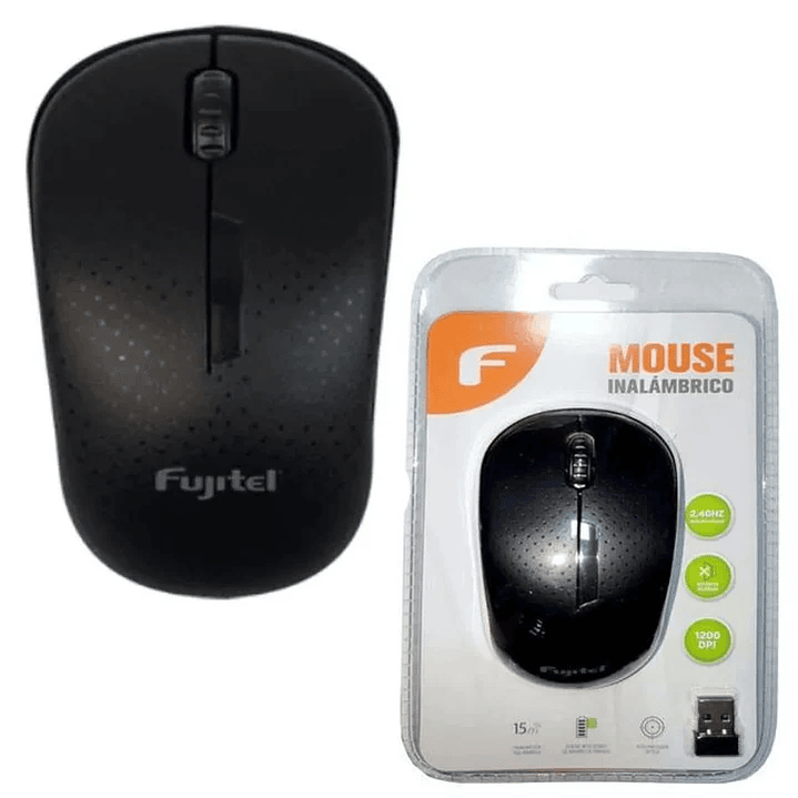 Mouse Inalámbrico 1200 DPI Fujitel Negro 2